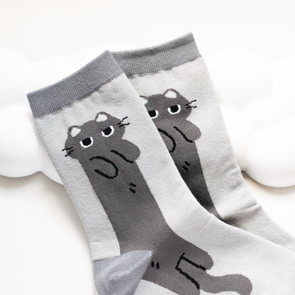 Long Cats Socks (Black)