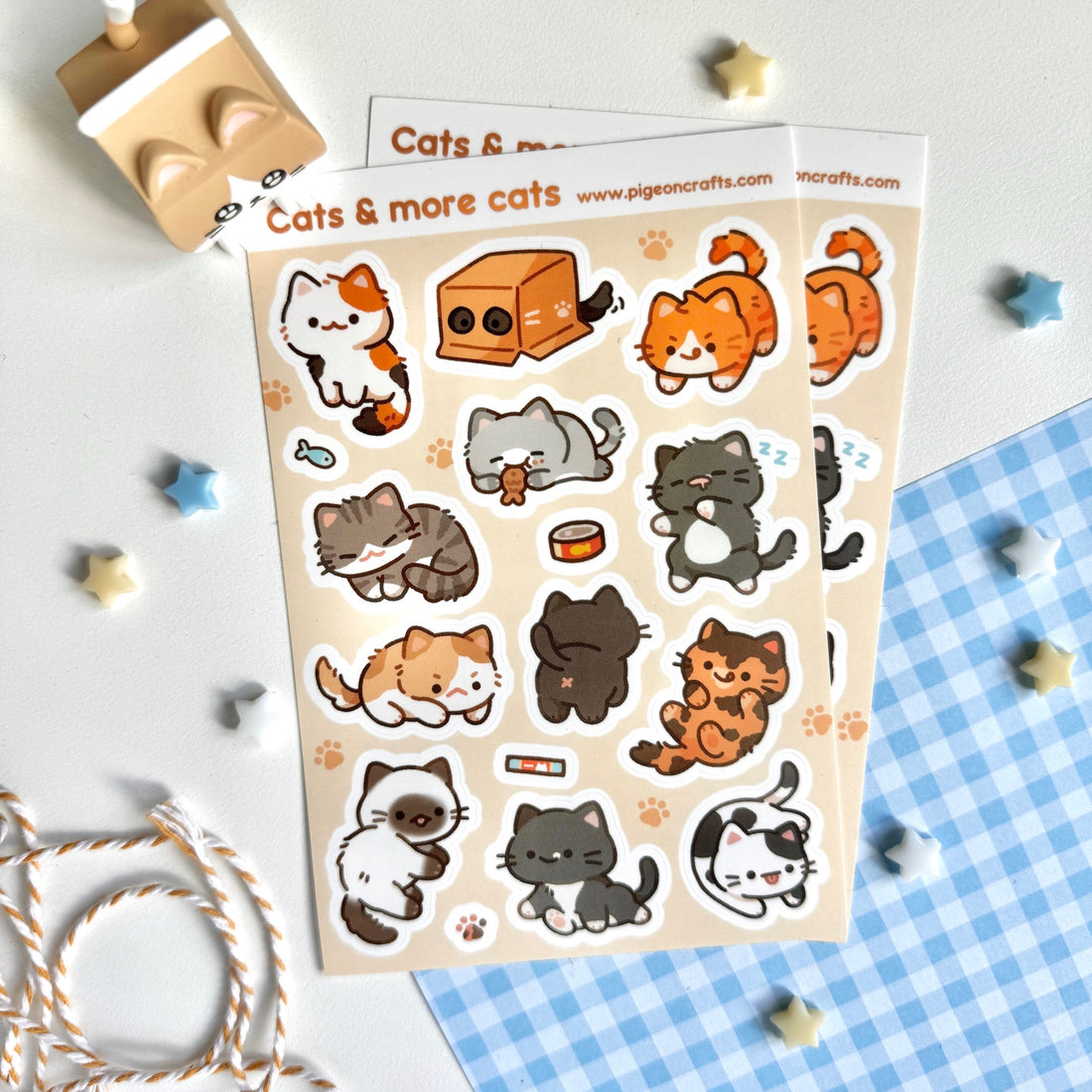 Cat Sticker Reacction Cats & More Cats Sticker Sheet – Pigeon Crafts