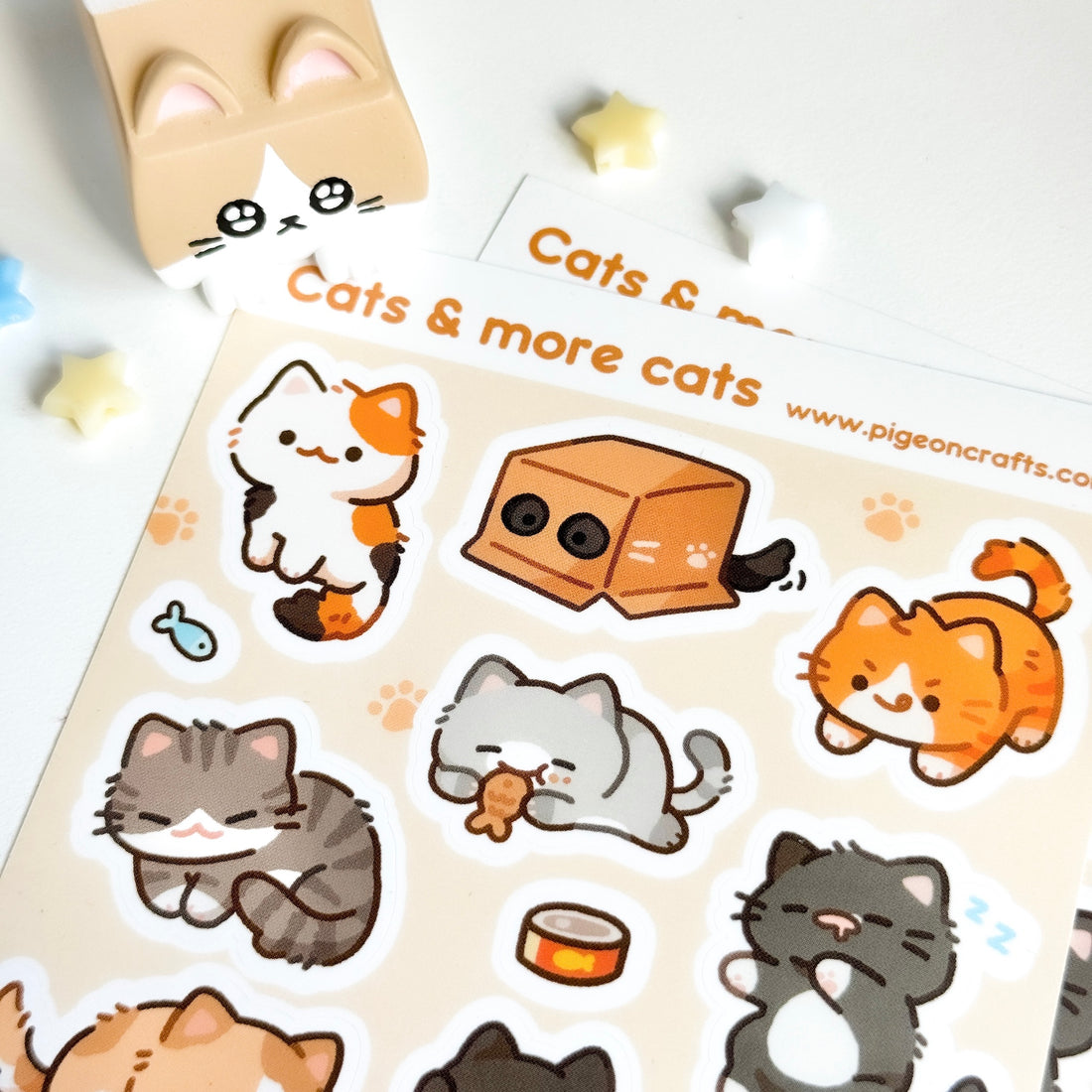 Cats & More Cats Sticker Sheet Pigeon Crafts