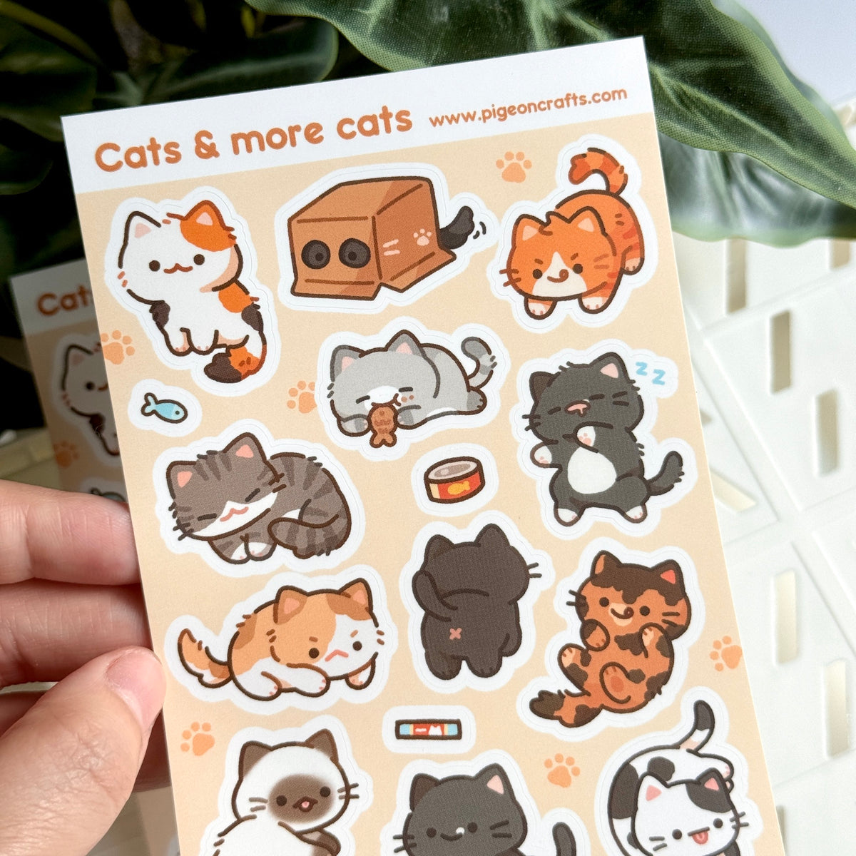 Cat Sticker Bc Cats & More Cats Sticker Sheet – Pigeon Crafts