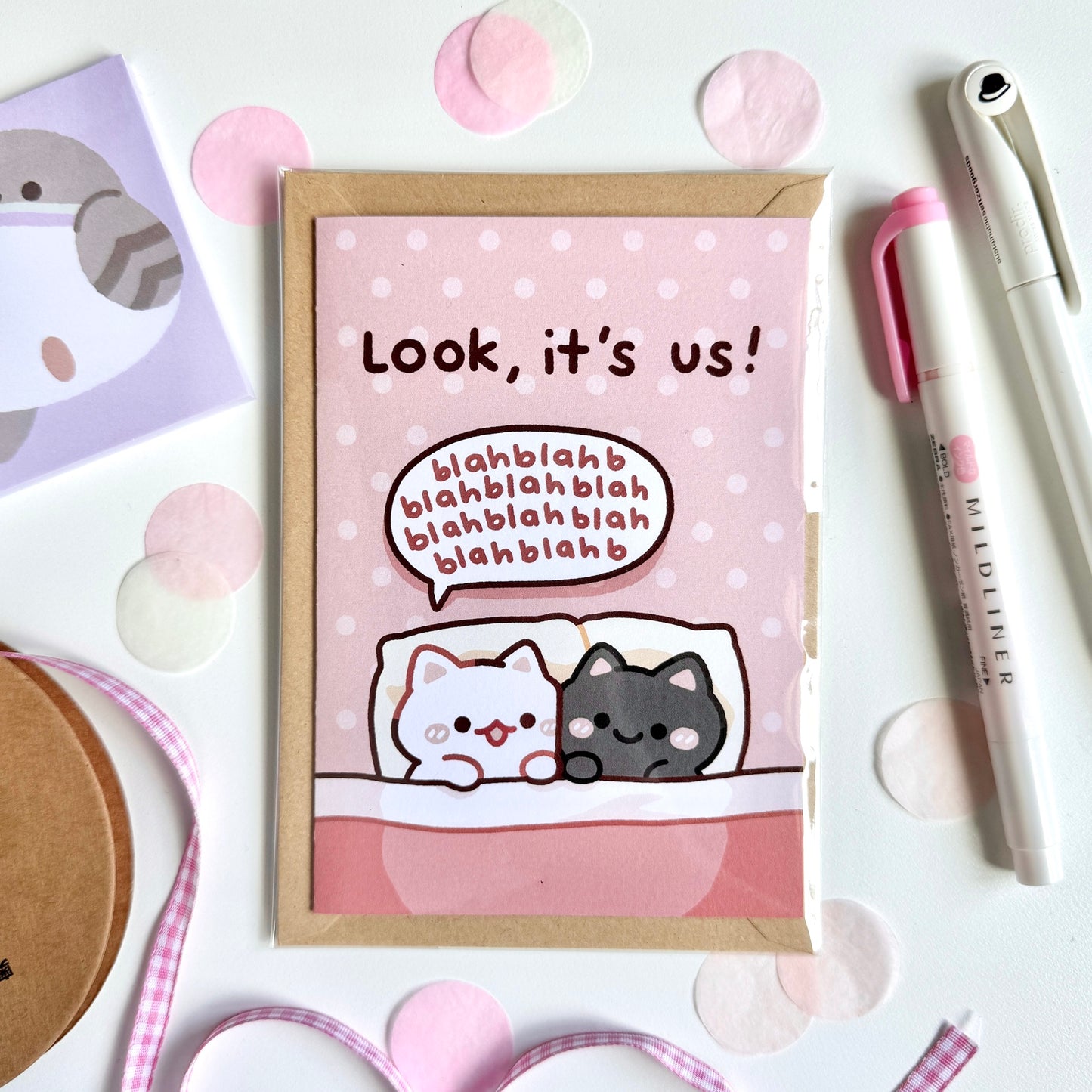 Cosy Cats "Look, It's Us!" Greeting Card