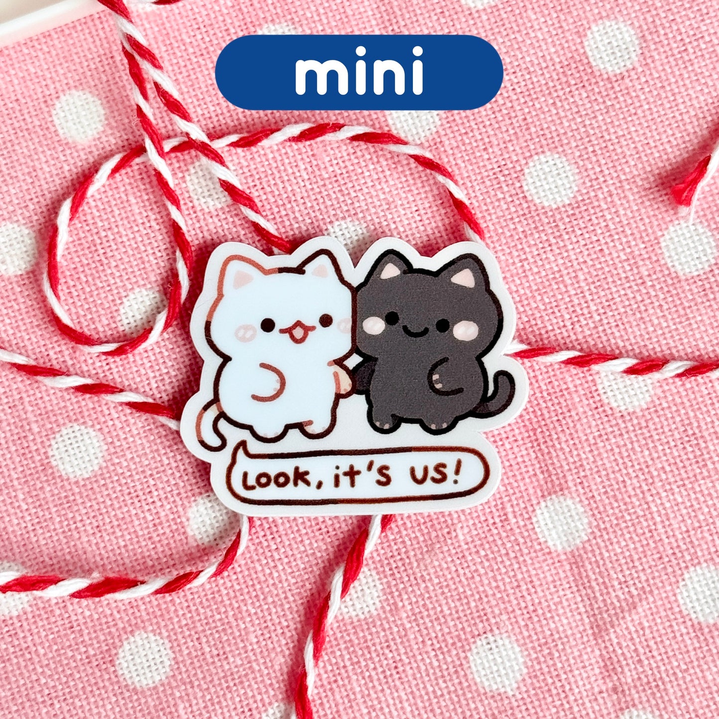 Cosy Cats "Look, It's Us!" Mini Matte Sticker