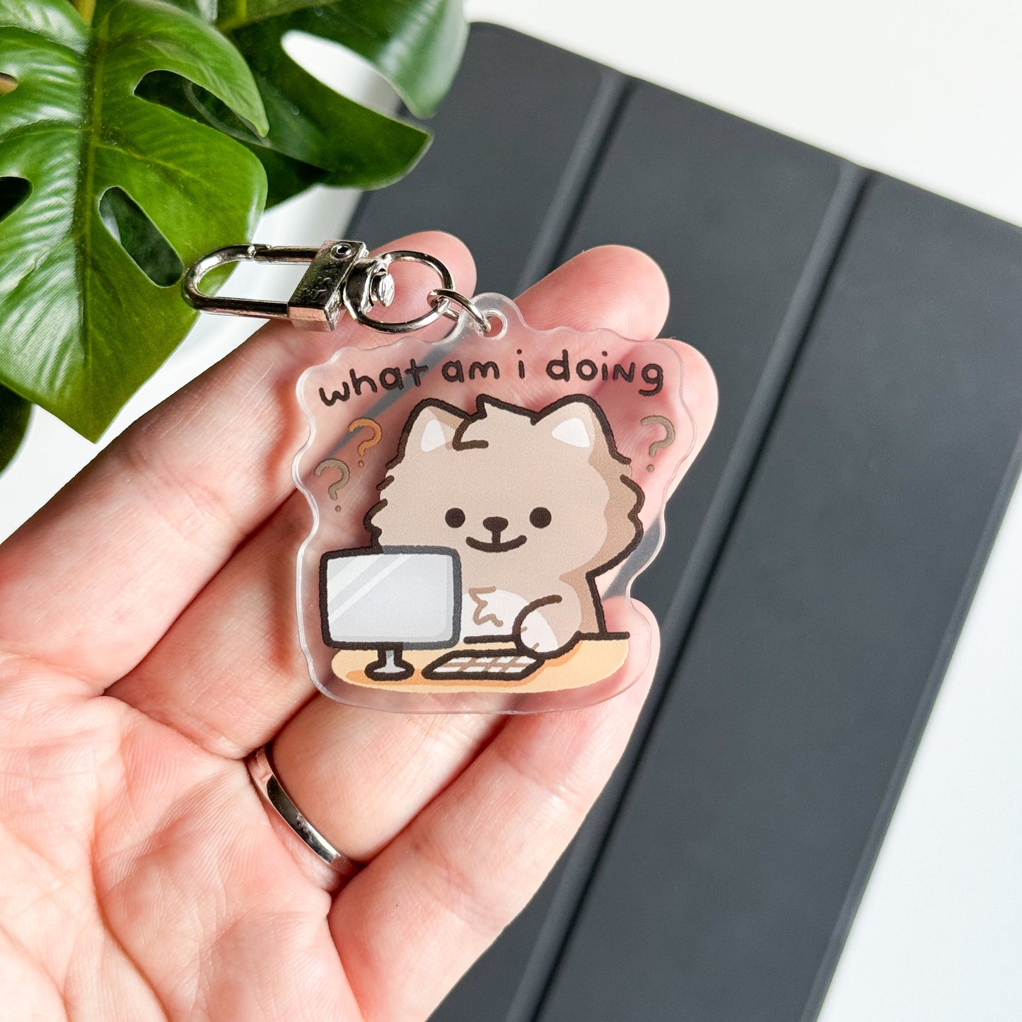 What Am I Doing Wolfy Keychain
