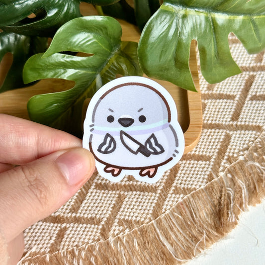 Don't Test Me Pigeon Mini Matte Sticker