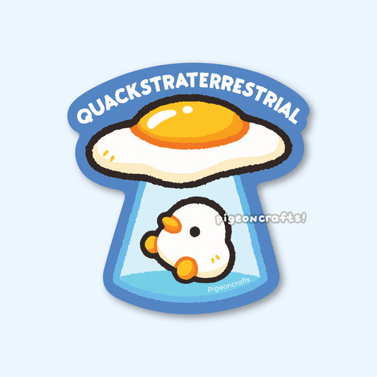 Quackstra-terrestrial UFO Duck Matte Sticker
