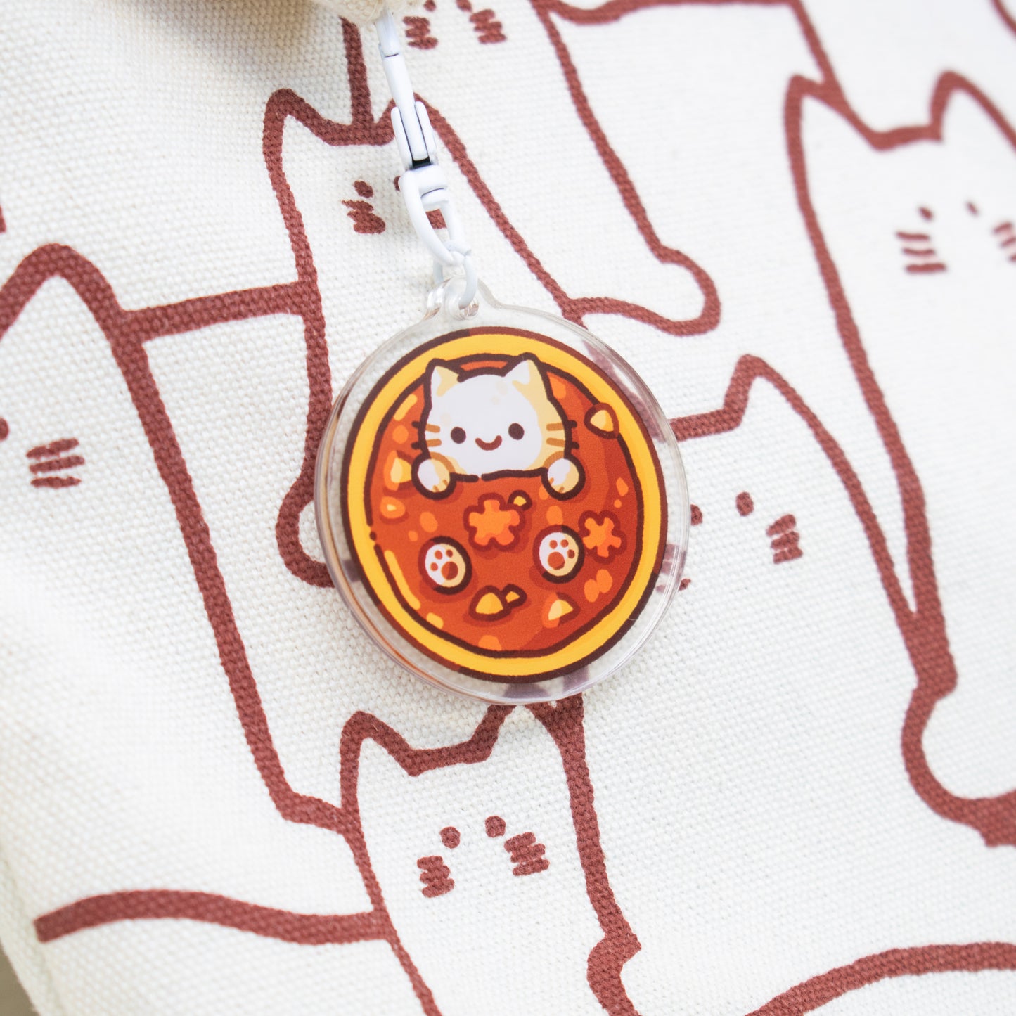Omurice Wolfy x Japanese Curry Cat Keychain