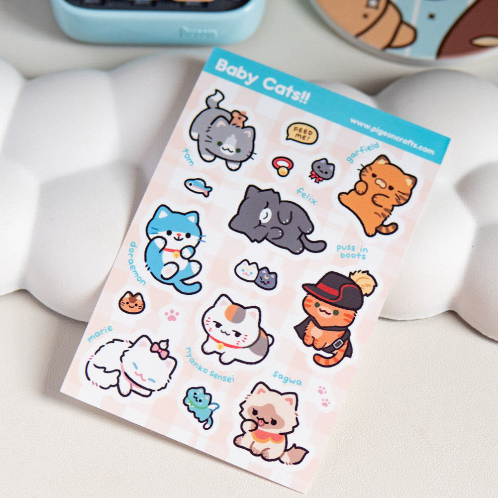 Baby Cats Nostalgia Sticker Sheet