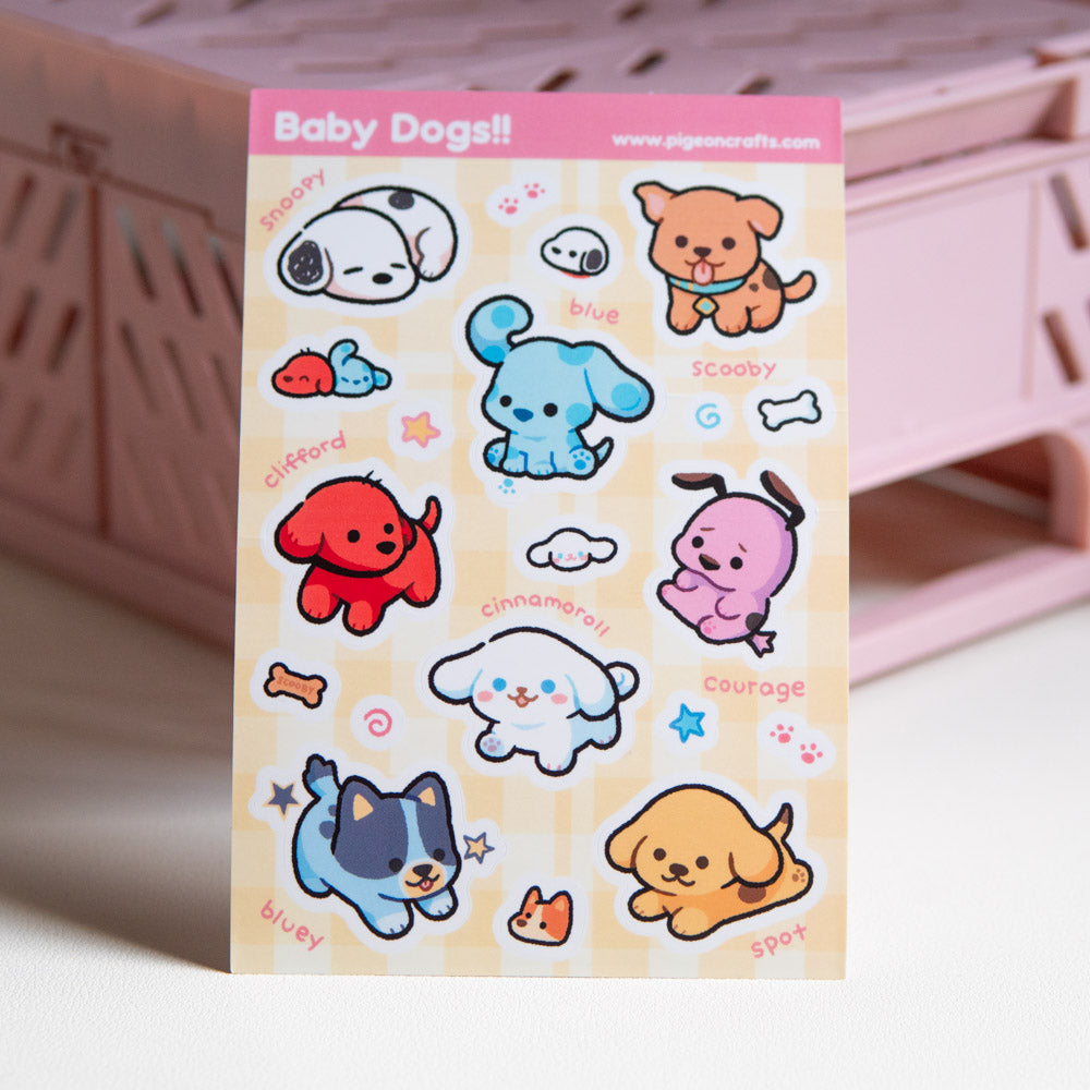 Diy Dog Sticker Baby Dogs Nostalgia Sticker Sheet – Pigeoncrafts