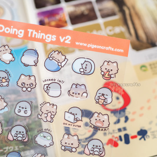 Doing Things v2 Transparent Sticker Sheet