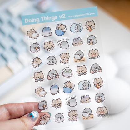 Doing Things v2 Transparent Sticker Sheet