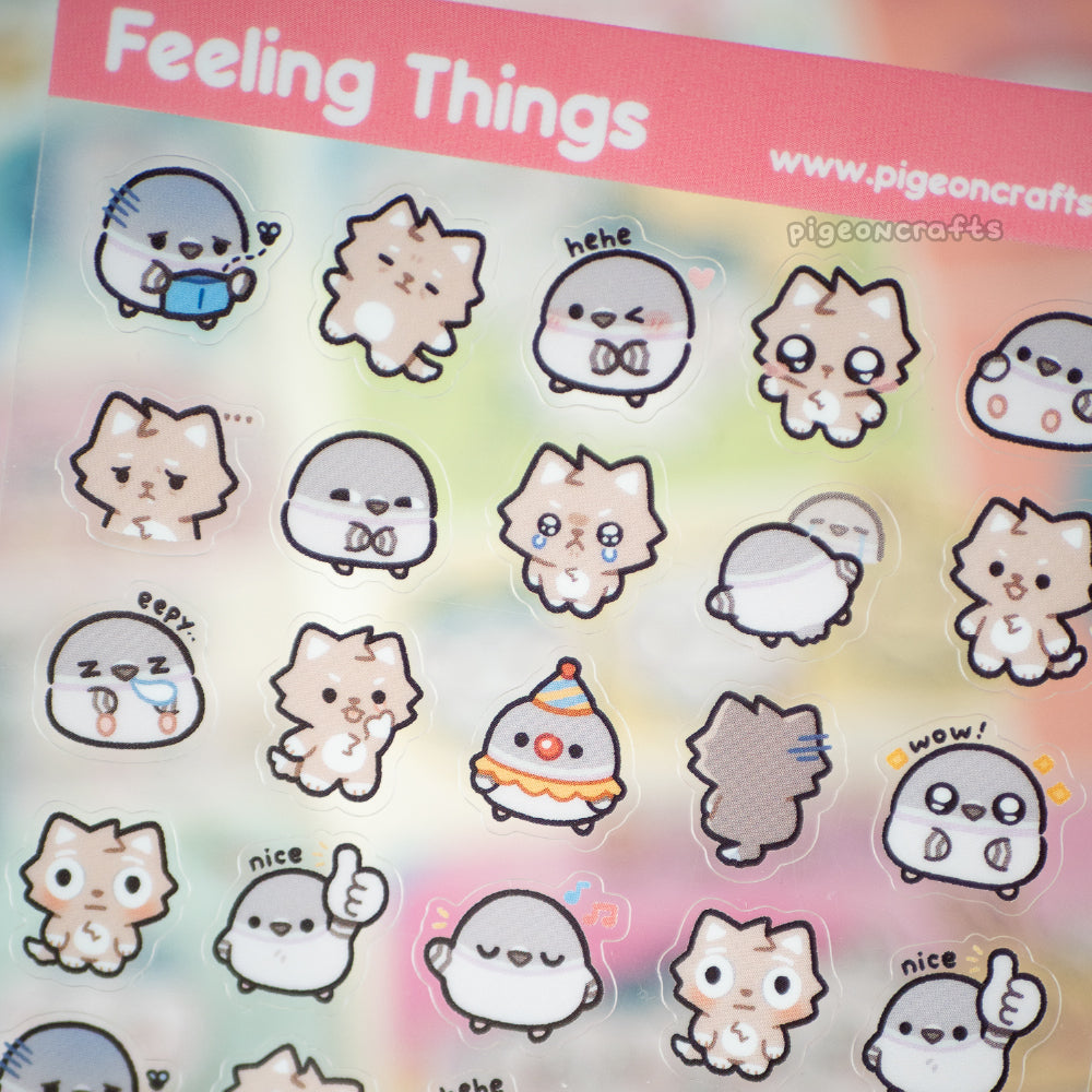 Feeling Things Transparent Sticker Sheet