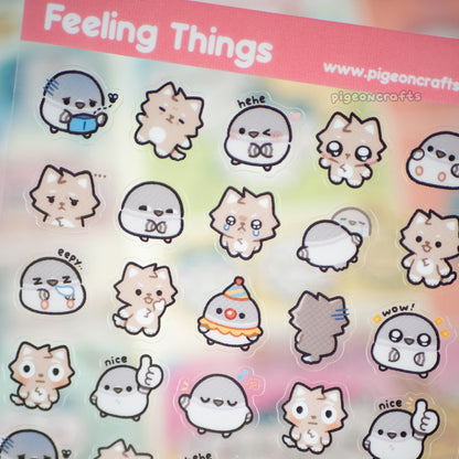 Feeling Things Transparent Sticker Sheet