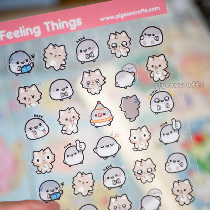 Feeling Things Transparent Sticker Sheet