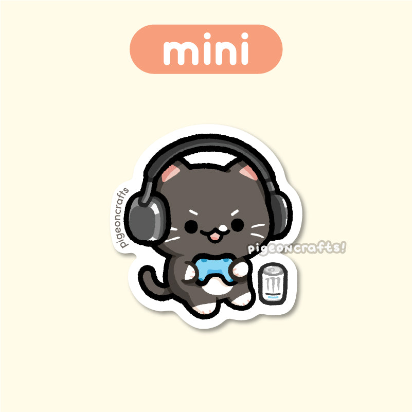 Gamer Cat Tuxie Mini Matte Sticker