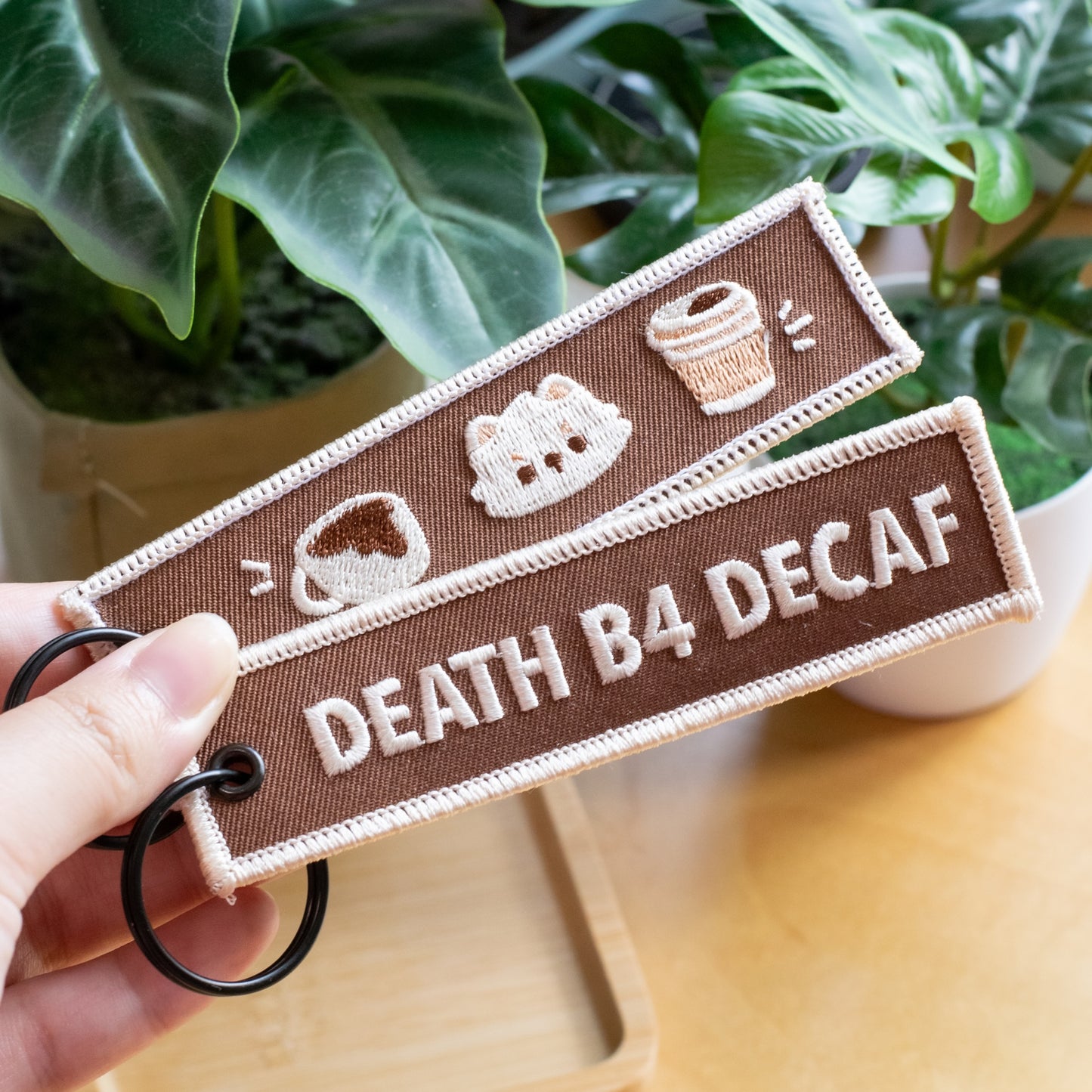 Death B4 Decaf Embroidered Keychain