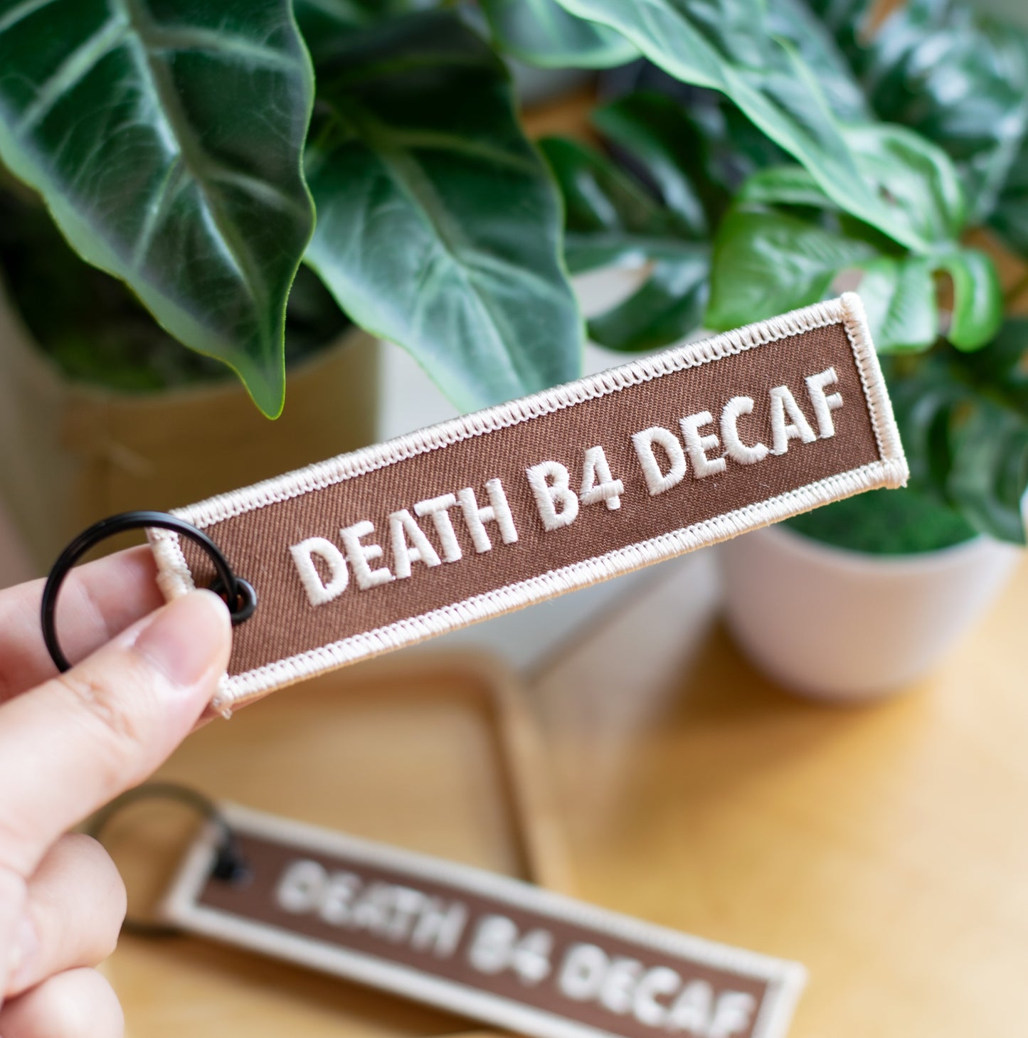 Death B4 Decaf Embroidered Keychain