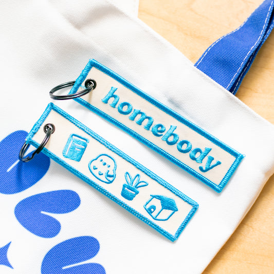 Homebody Embroidered Keychain
