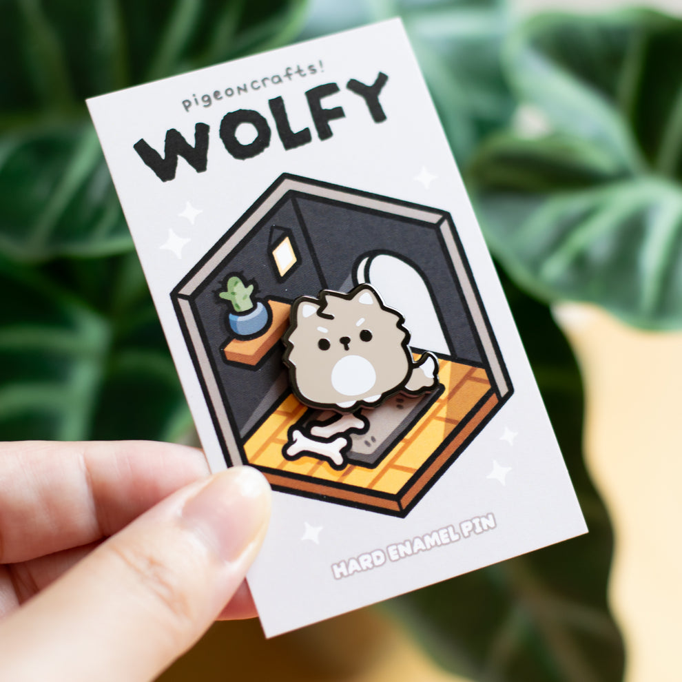 Wolfy Enamel Pin – Pigeoncrafts