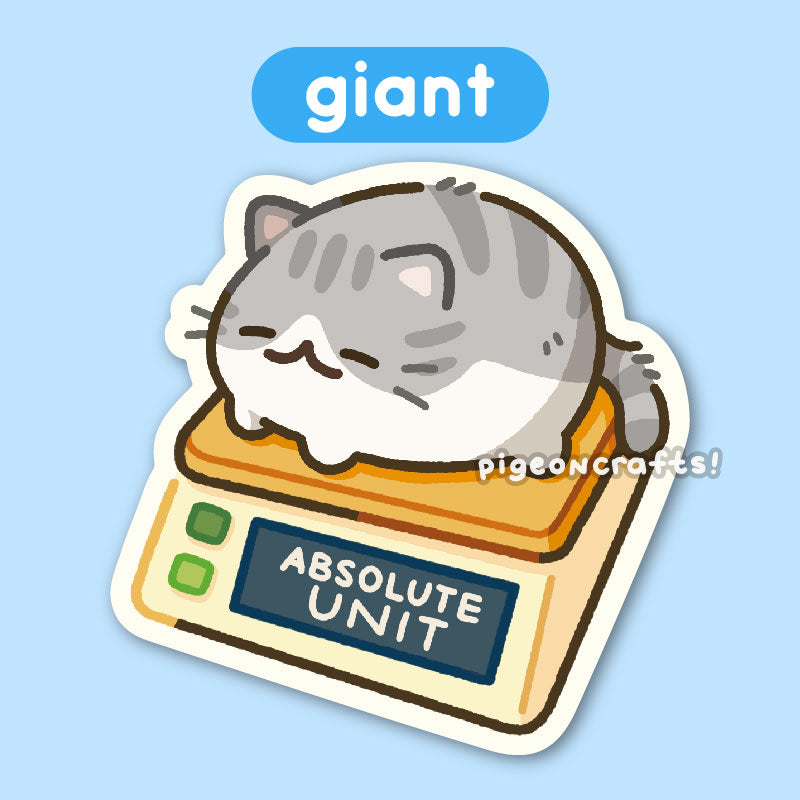 Absolute Unit Mega Cat Giant Matte Sticker