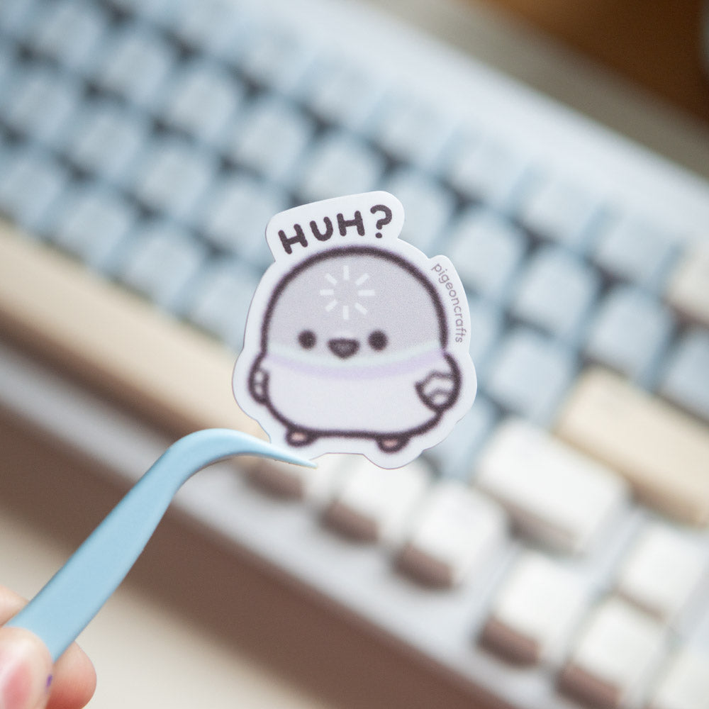 HUH? Lo Res Pigeon Mini Matte Sticker