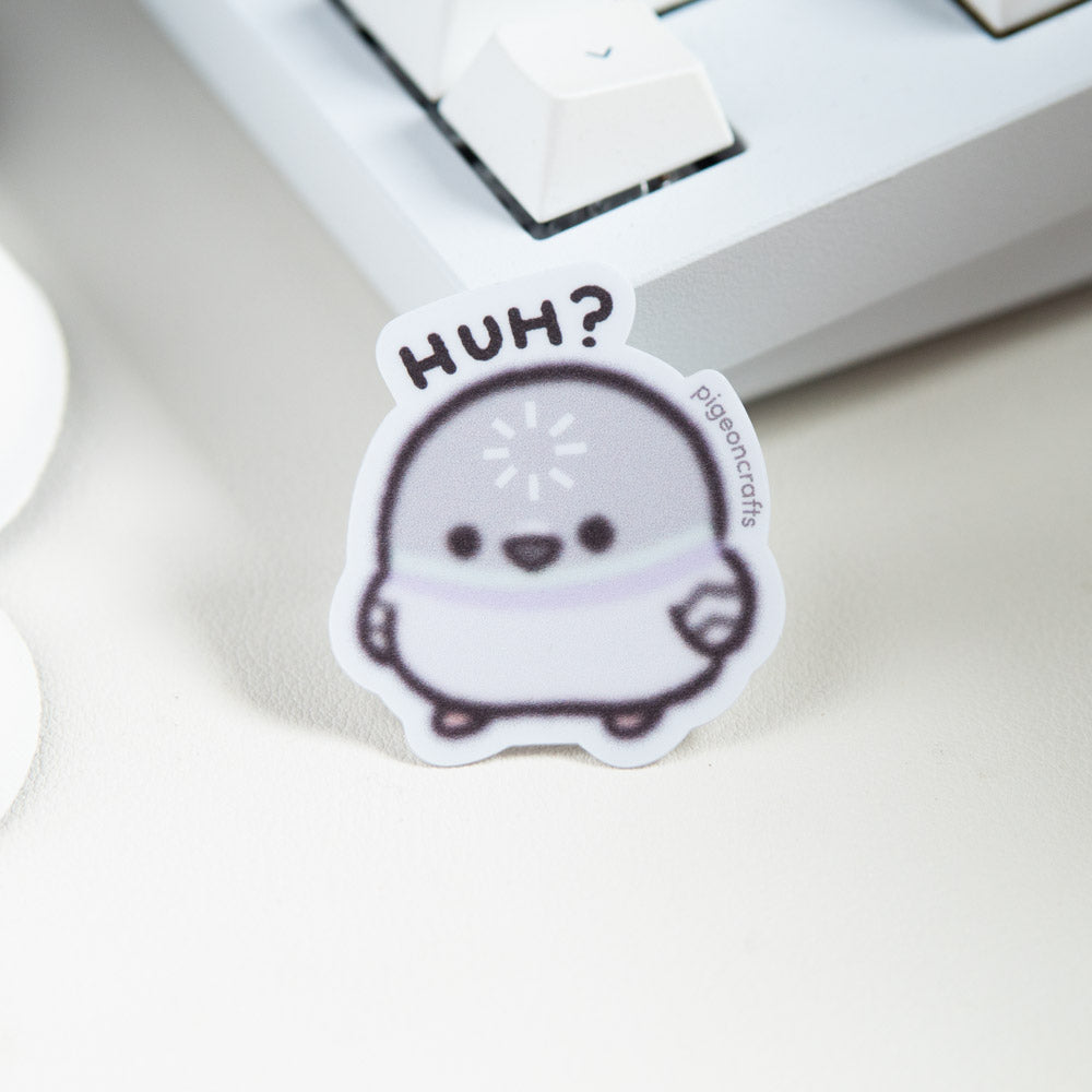 HUH? Lo Res Pigeon Mini Matte Sticker