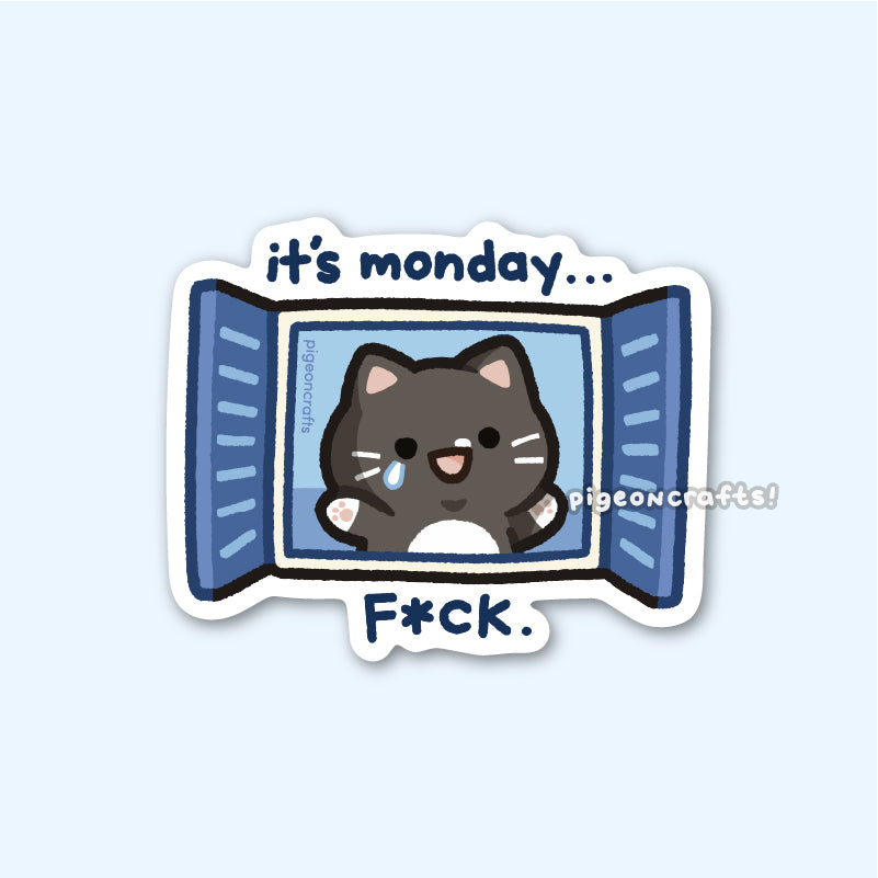 Tuxie It's Monday Matte Sticker