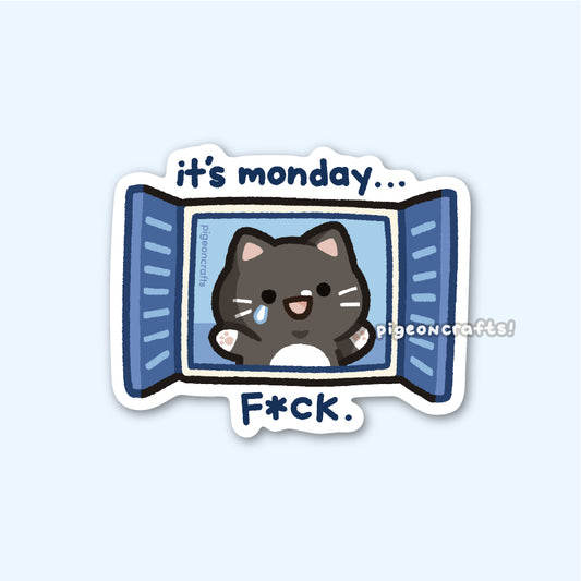 Tuxie It's Monday Matte Sticker