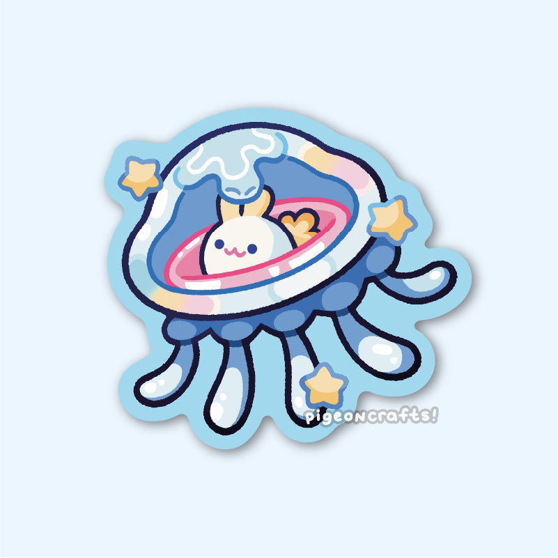 Seabunny's Jellyfish UFO Matte Sticker