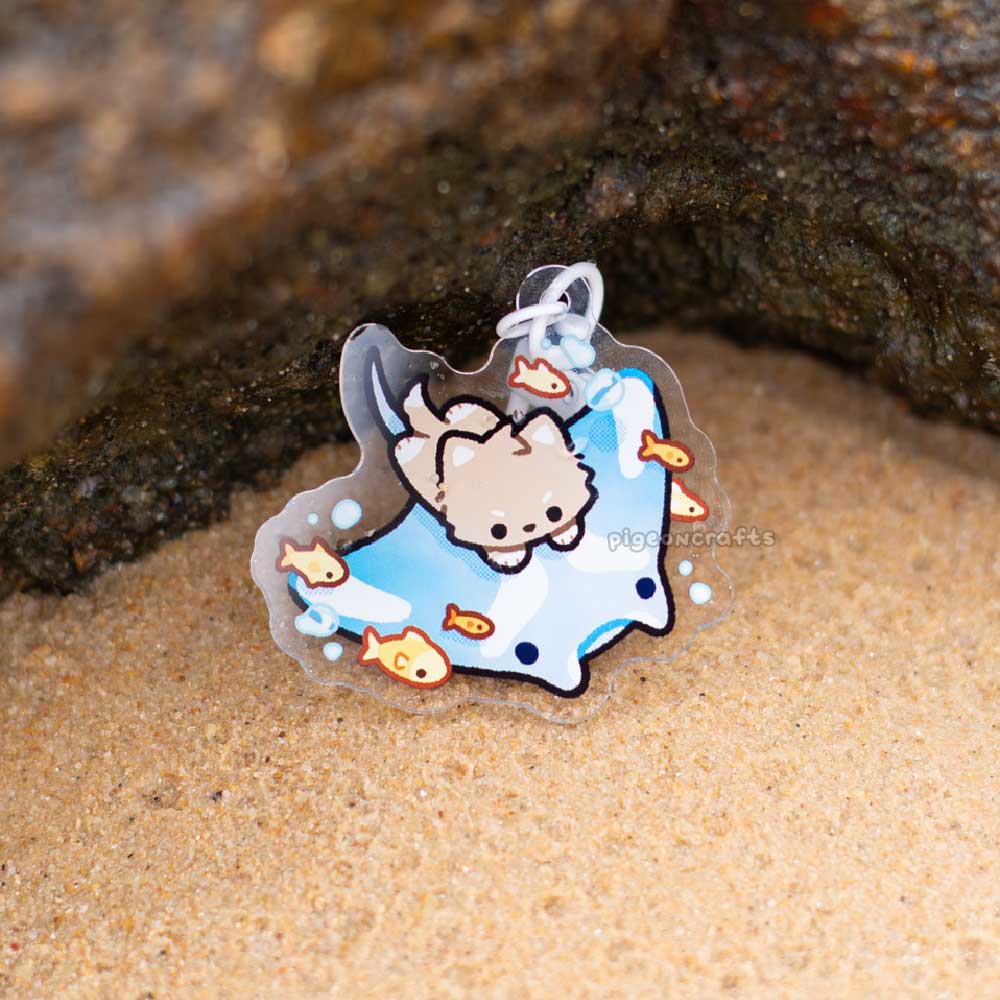 Wolfy Manta Ray Dive Keychain