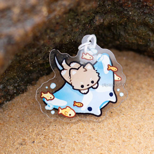Wolfy Manta Ray Dive Keychain