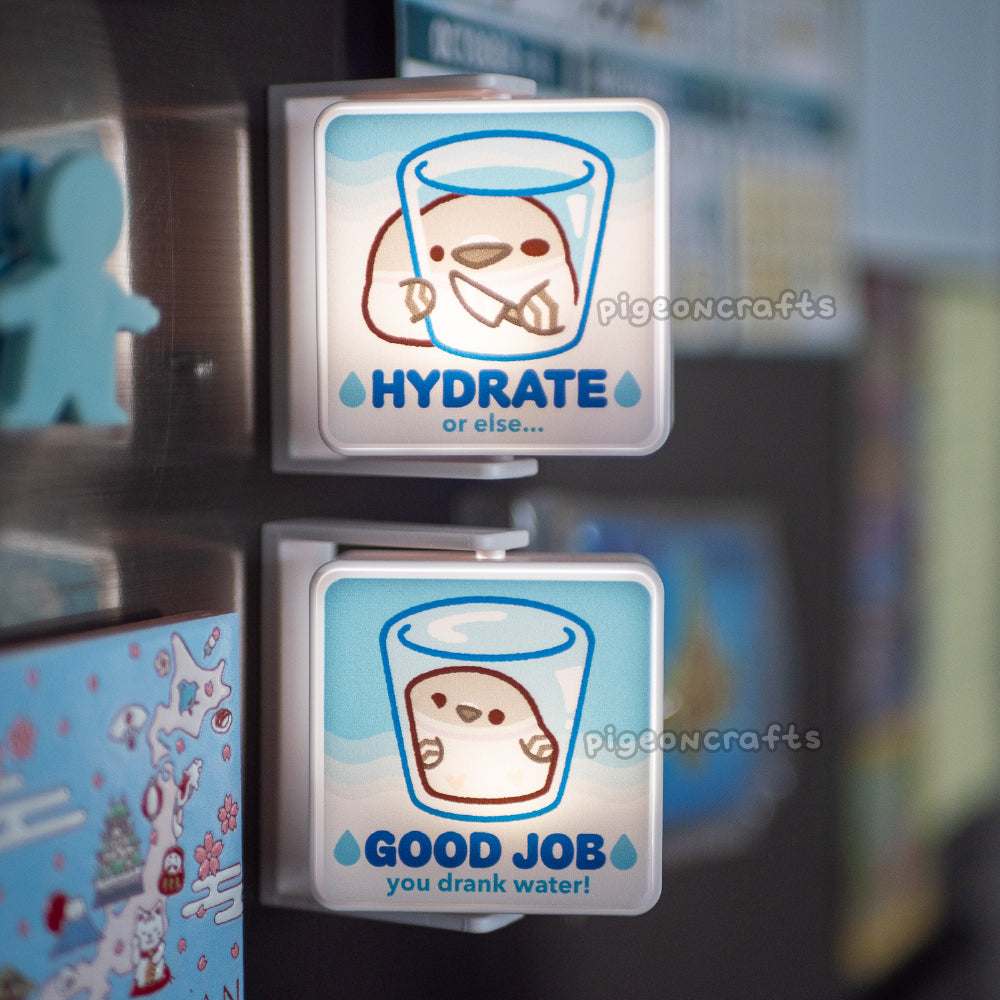 Hydration Reminder Spinny Magnetic LED Sign