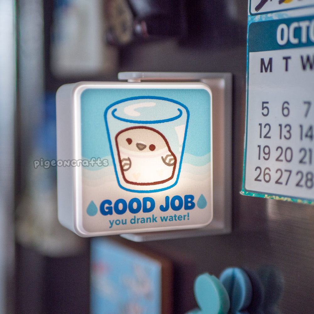 Hydration Reminder Spinny Magnetic LED Sign