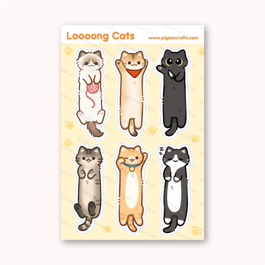 Long Cats Classic Sticker Sheet