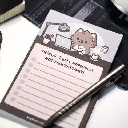 Wolfy Procrastinating Checklist Memo Pad