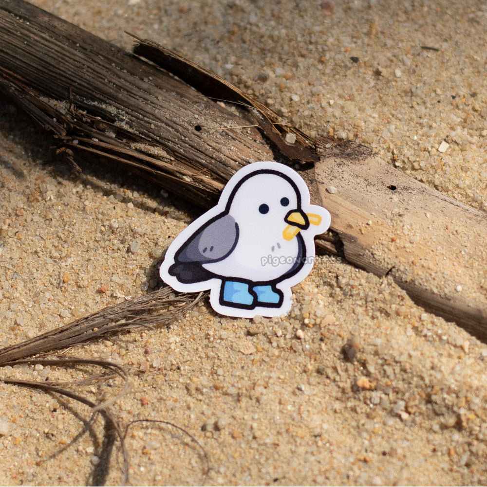 Silly Seagull Stole your Fry Mini Matte Sticker