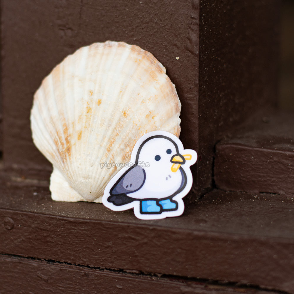 Silly Seagull Stole your Fry Mini Matte Sticker