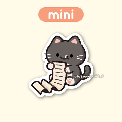 Tuxie Cat Tasks Mini Matte Sticker