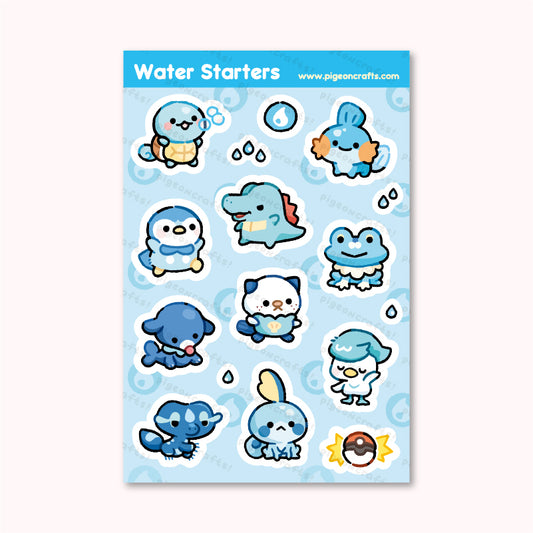 Water Starters Sticker Sheet