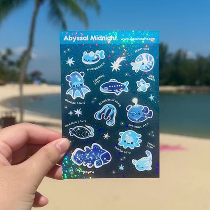 Abyssal Midnight Holo Glitter Sticker Sheet