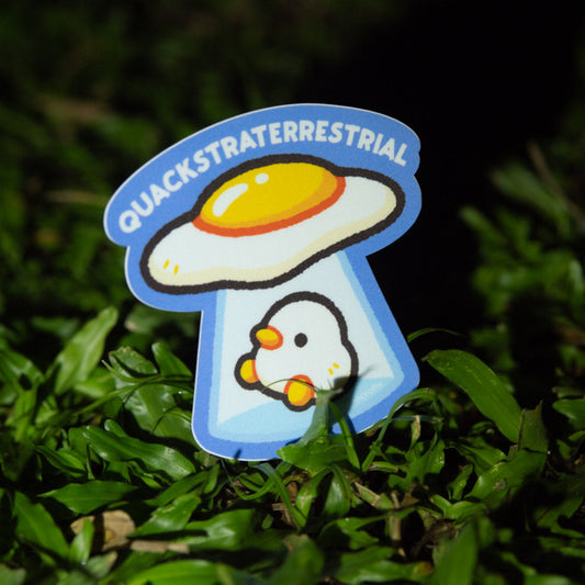 Quackstra-terrestrial UFO Duck Matte Sticker