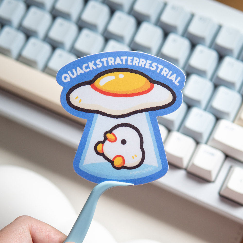 Quackstra-terrestrial UFO Duck Matte Sticker