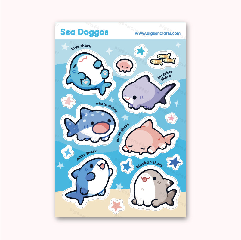 Sharks are Sea Doggos Sticker Sheet