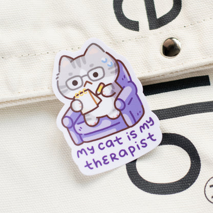 Cat Therapist Matte Sticker