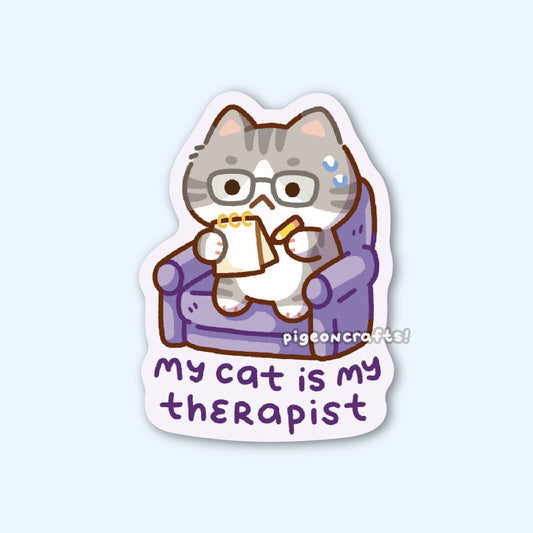 Cat Therapist Matte Sticker