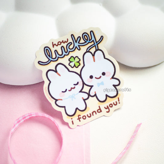How lucky I Found You Bunnies Matte Sticker