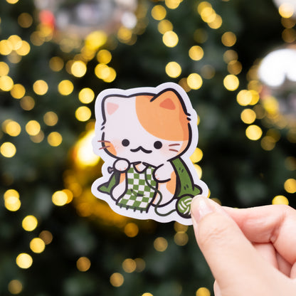 Knitting Kitty Matte Sticker