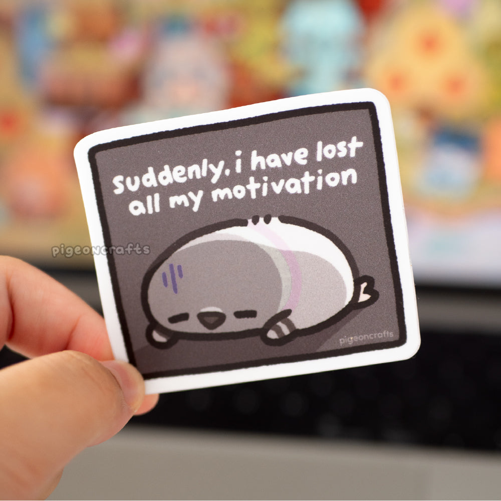 Pigeon Lost All Motivation Matte Sticker