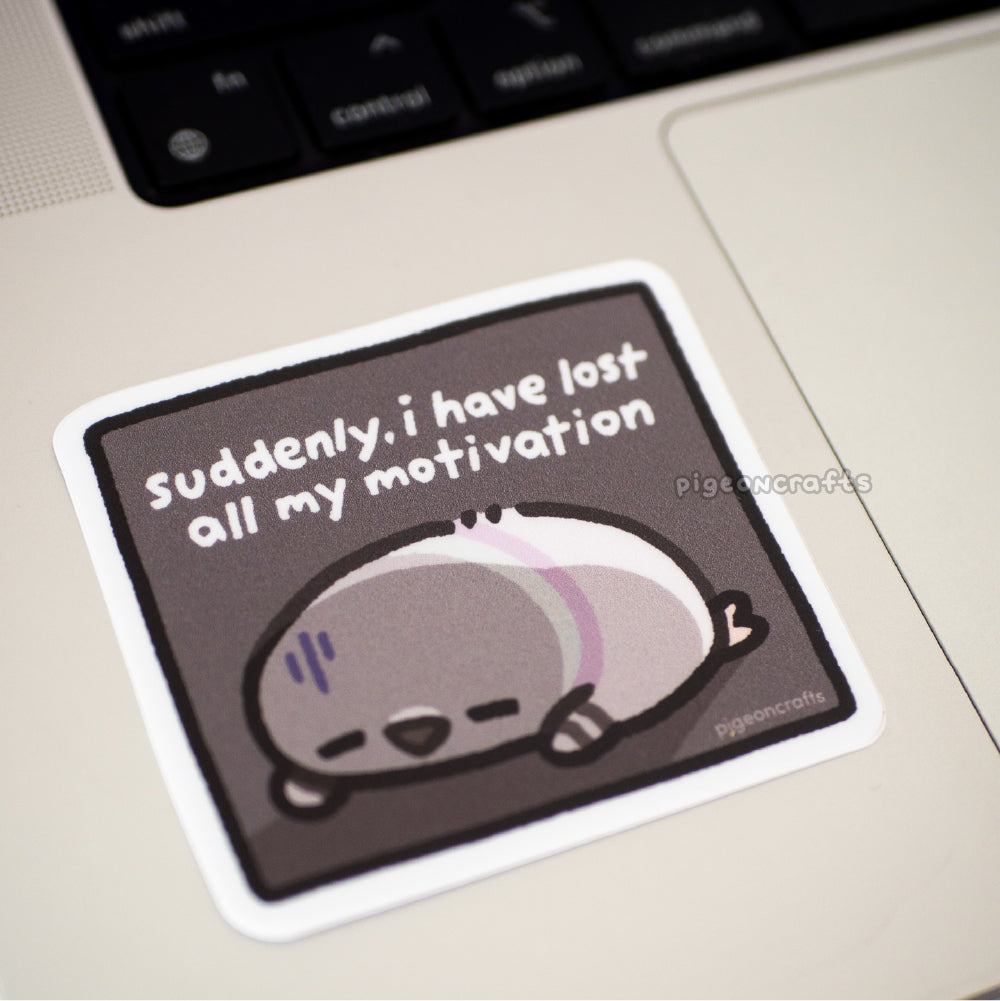 Pigeon Lost All Motivation Matte Sticker