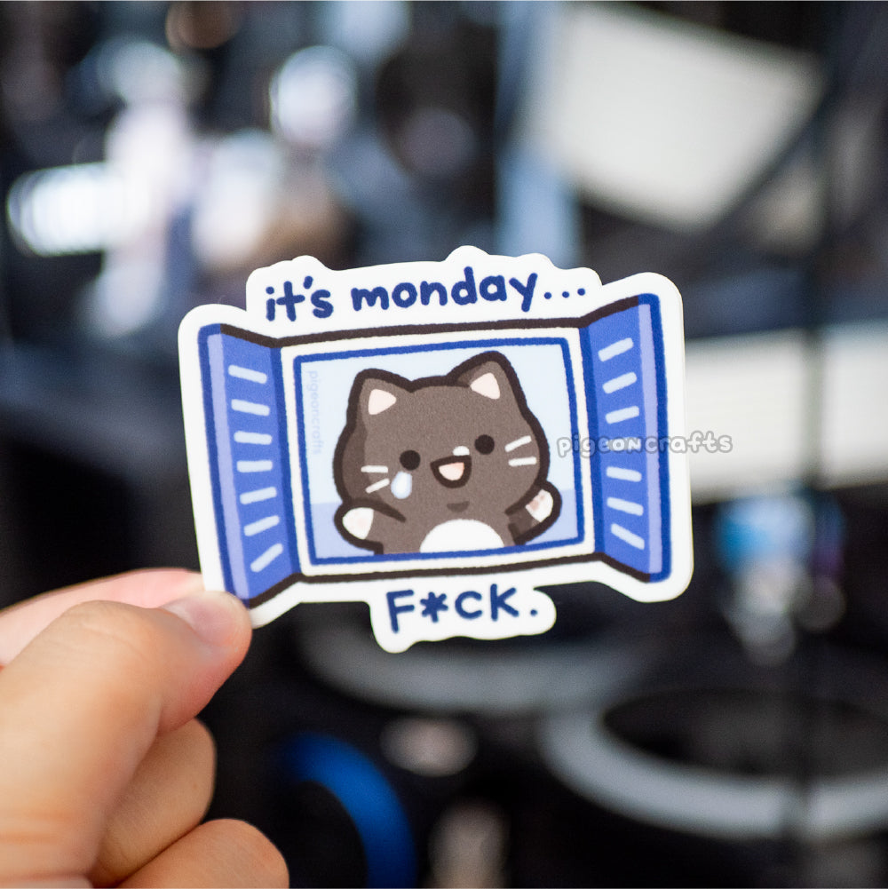 Tuxie It's Monday Matte Sticker