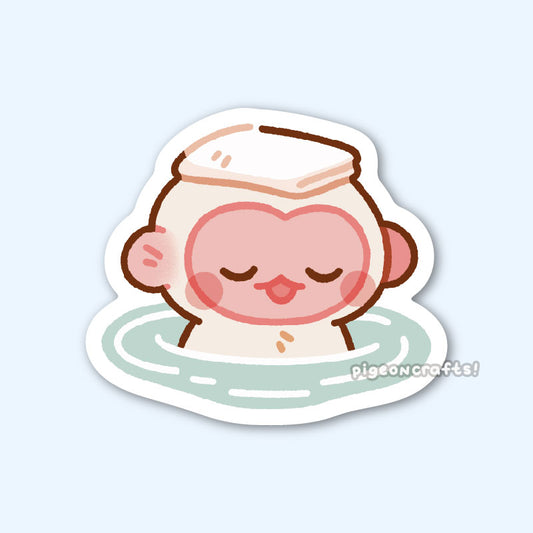 Snow Monkey Onsen Matte Sticker